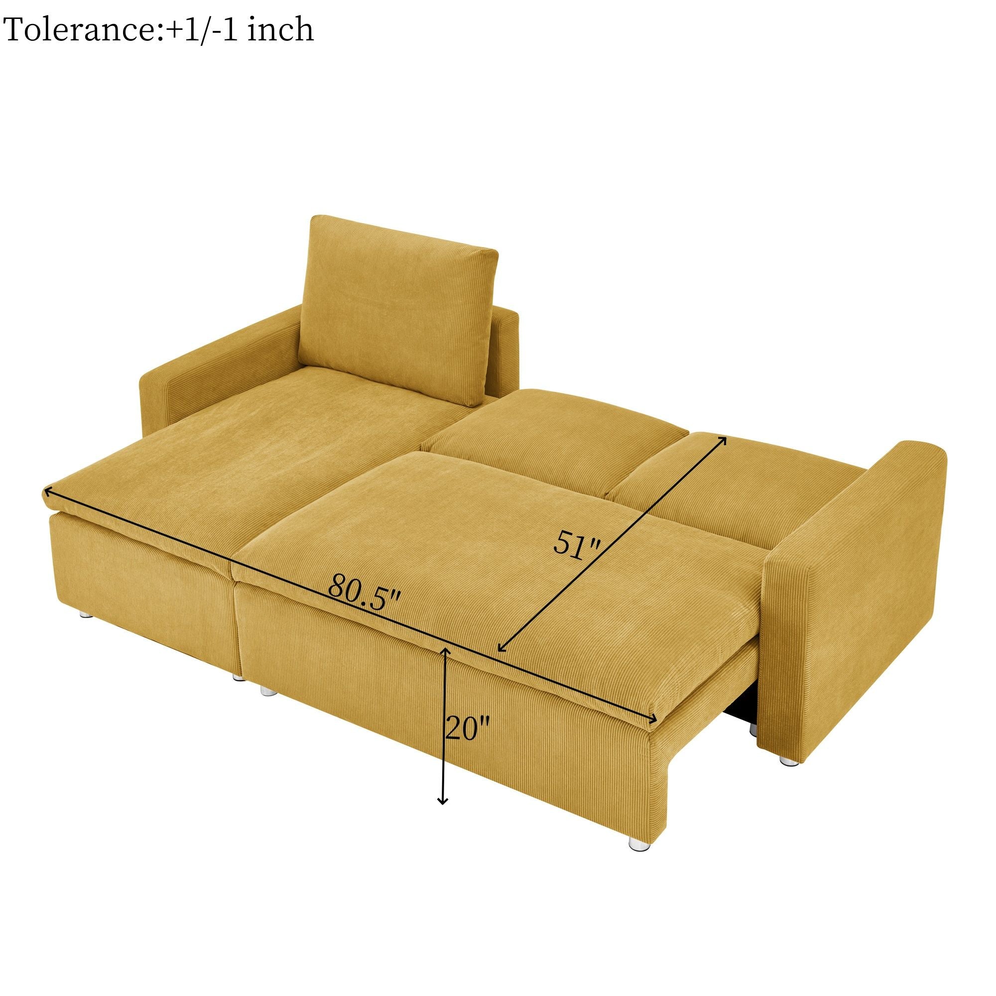 Convertible L Shaped Sleeper Sofa Bed With Reversible Chaise And Storage