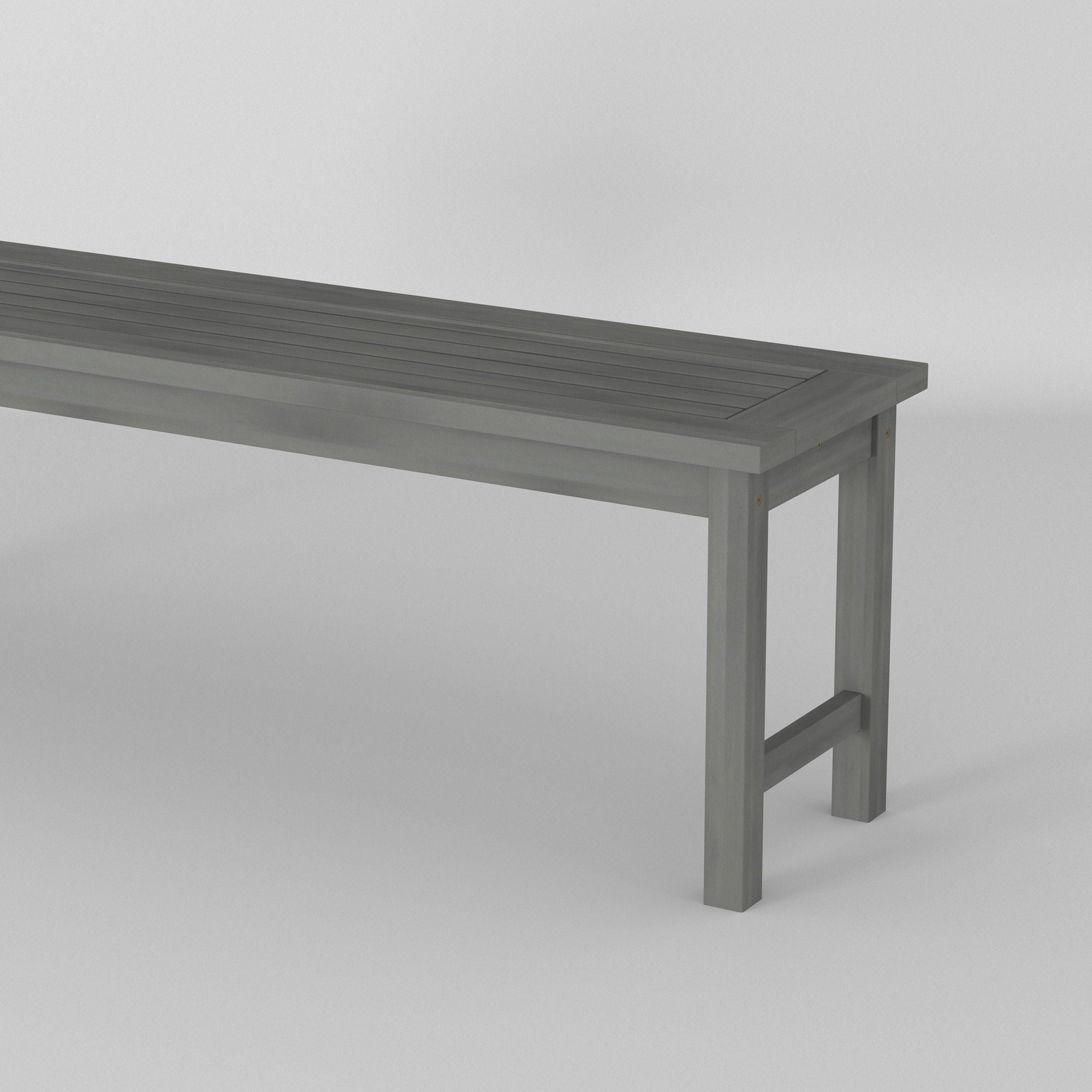 Modern Slat Top Solid Wood Patio Bench