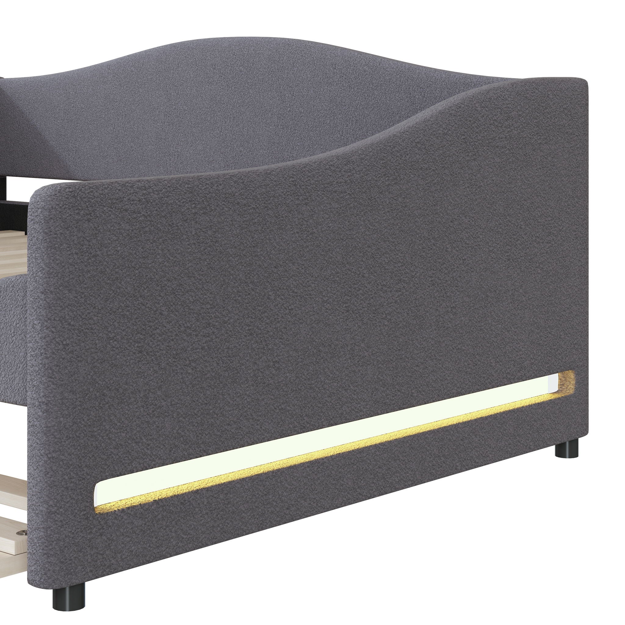 Upholstered Daybed With Light And Trundle