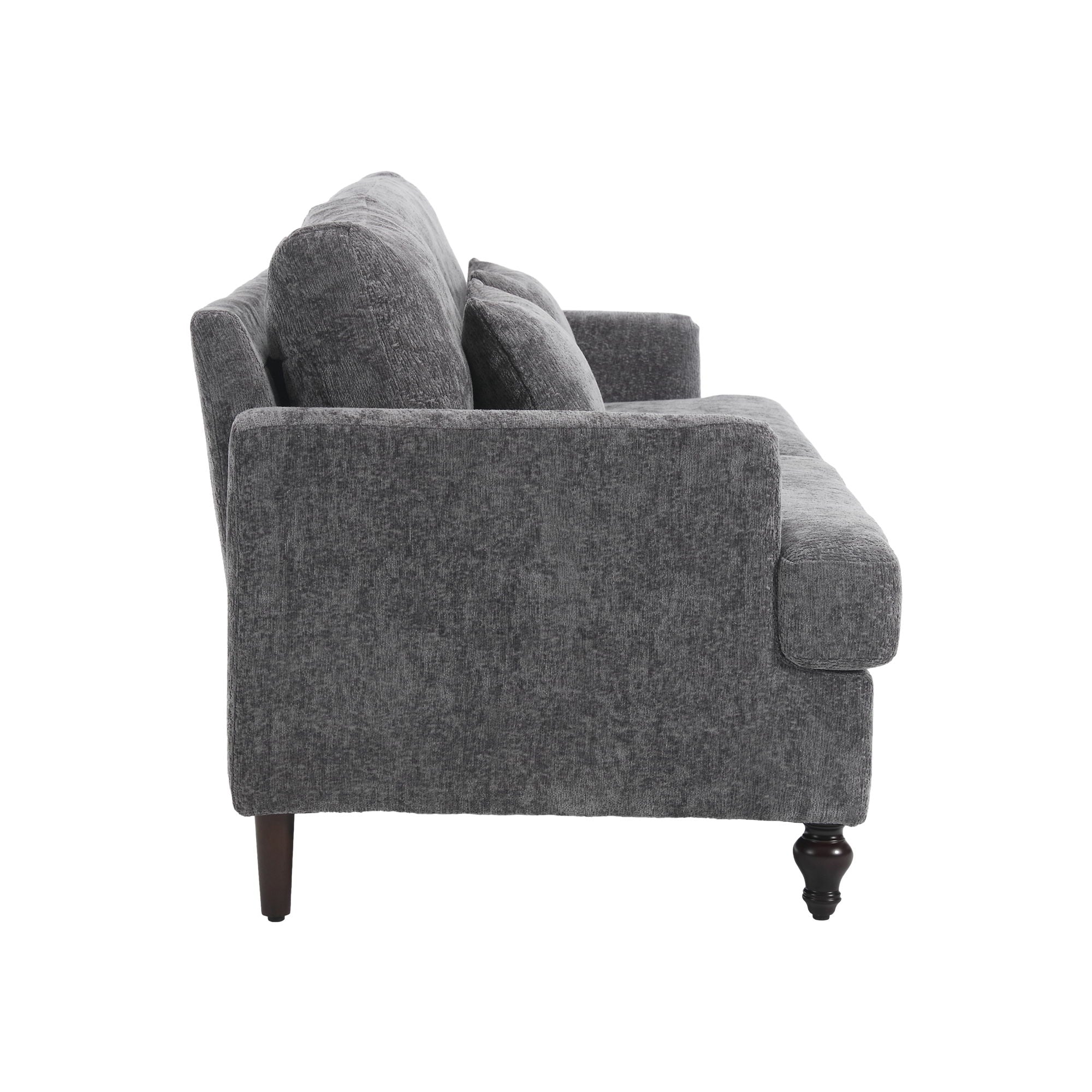 Mid Century Modern Fabric Loveseat Sofa, 2 Seat Upholstered Couch