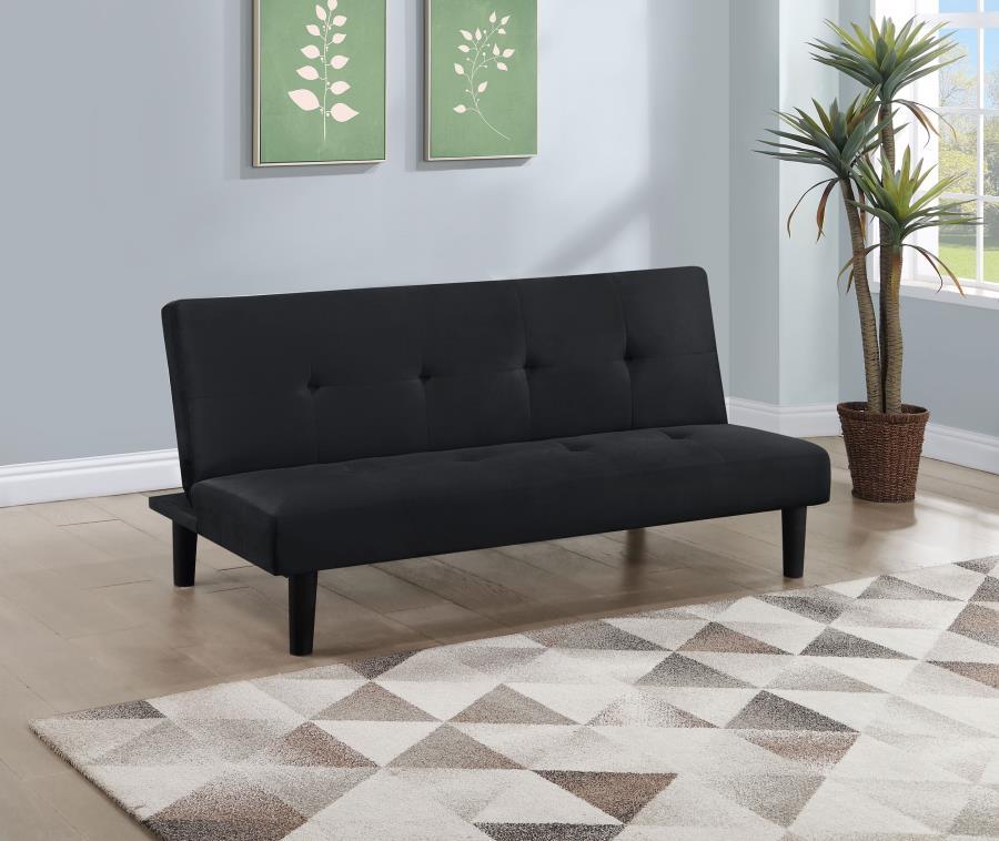 Coaster Fine Furniture Stanford - Upholstered Tufted Convertible Sofa Bed - Black | Meri Furniture