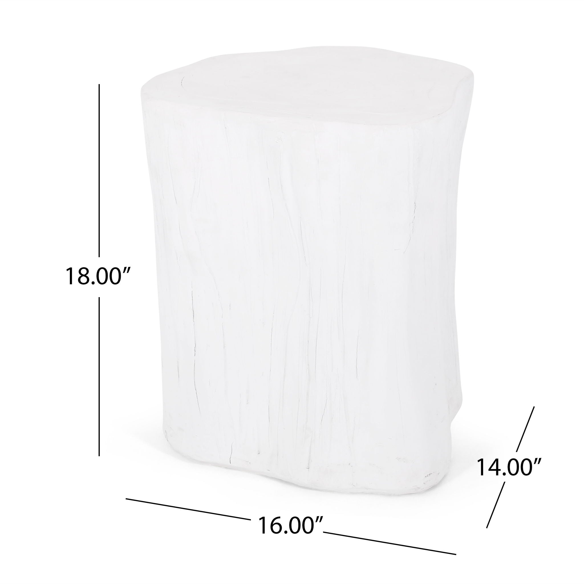 Outdoor, Lightweight Concrete Side Table - Antique White