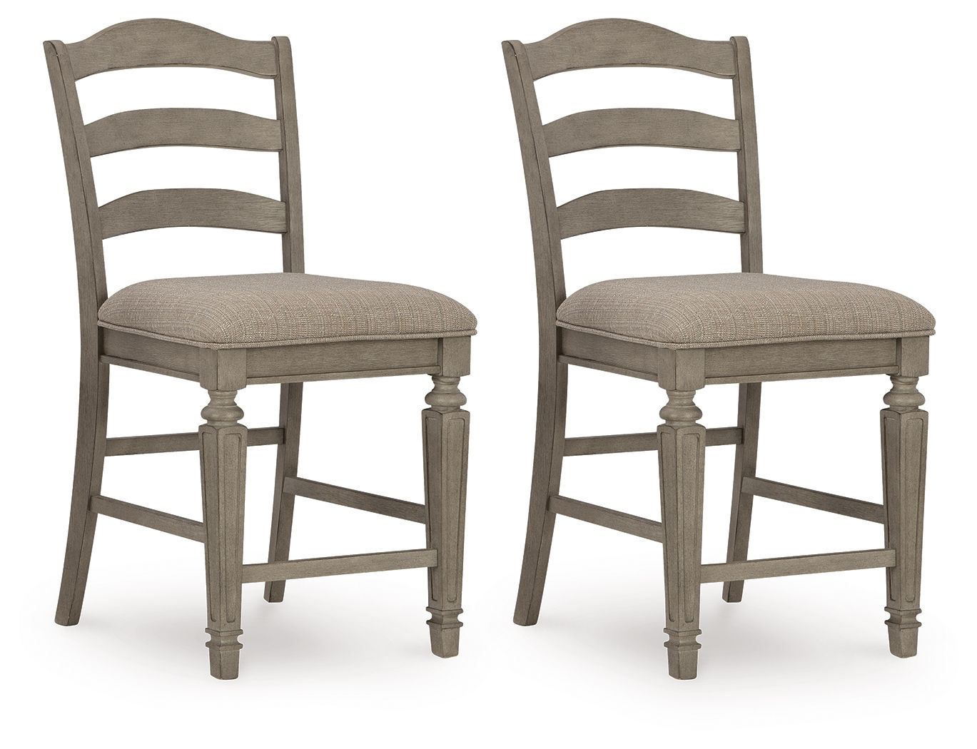 Signature Design by Ashley® Lodenbay - Antique Gray - Upholstered Barstool (Set of 2) | Meri Furniture