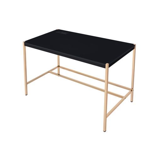 Rectangular Writing Desk No Storage : Finish Metal Base.