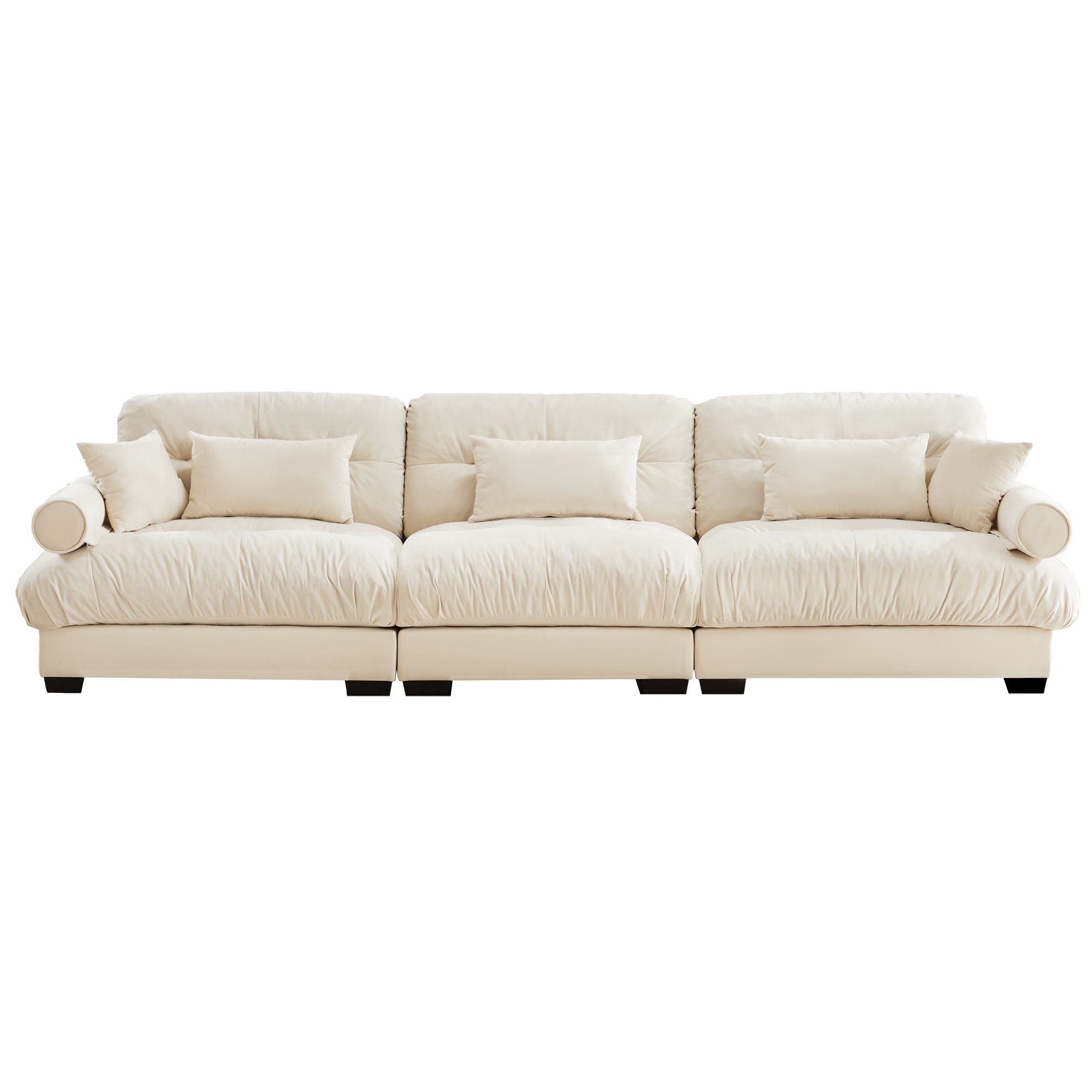 Modern Oversize Sofa With Cloud Like Comfort, Featuring Waist And Throw Pillows
