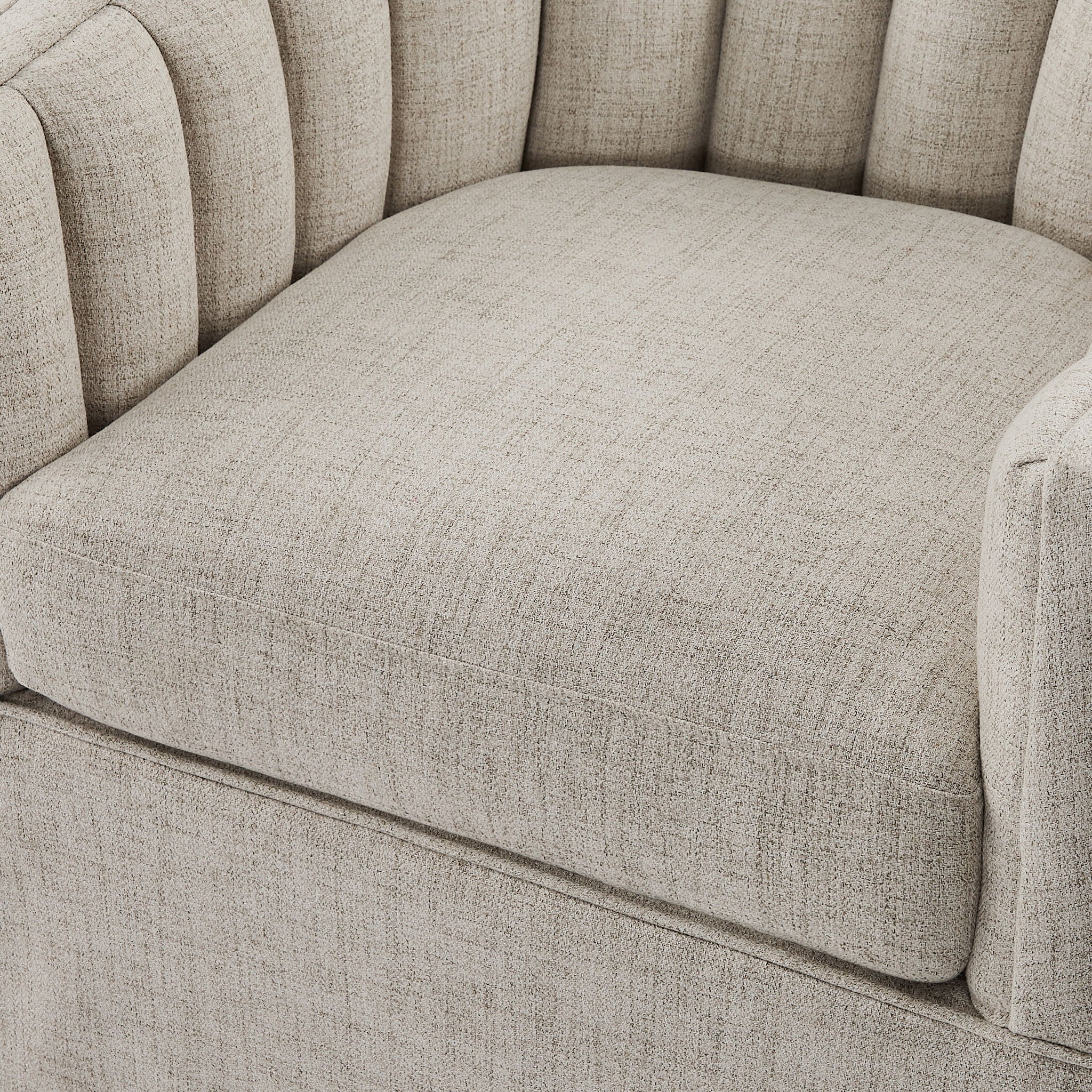 Solitude - Skirted Swivel Accent Chair With Hemp Like