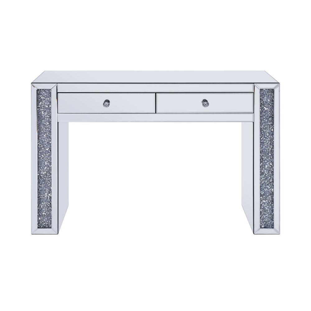 ACME Noralie - Vanity Desk - Mirrored & Faux Diamonds | Meri Furniture
