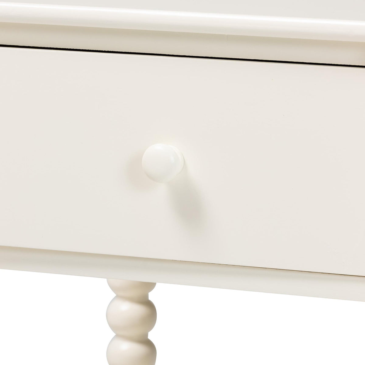 Rimona End Table with Bobbin Legs - 1-Drawer Accent Table with Spindle Turned Legs and Open Shelf, Cottage Farmhouse Style Side Table for Living Room