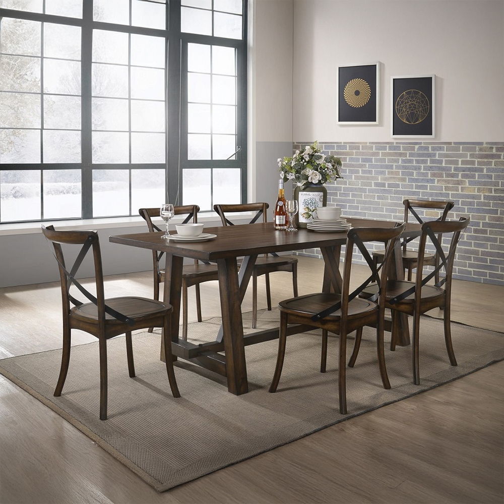 Kaelyn - Side Chair Set of 2) - Dark Oak & Black Metal