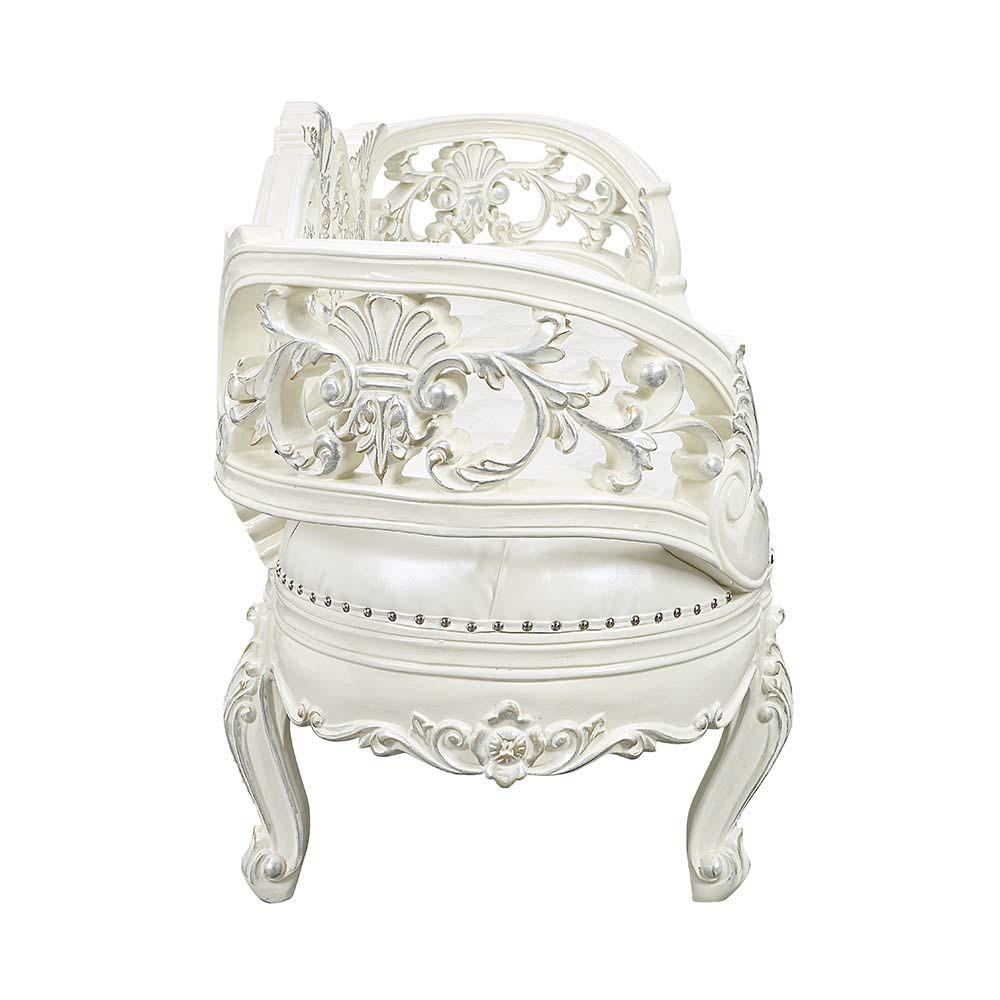 ACME Adara - Bench - Antique White Finish | Meri Furniture