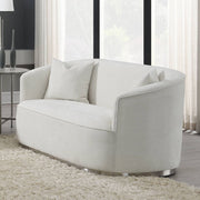 Odette - Loveseat With 2 Pillows - Beige Chenille