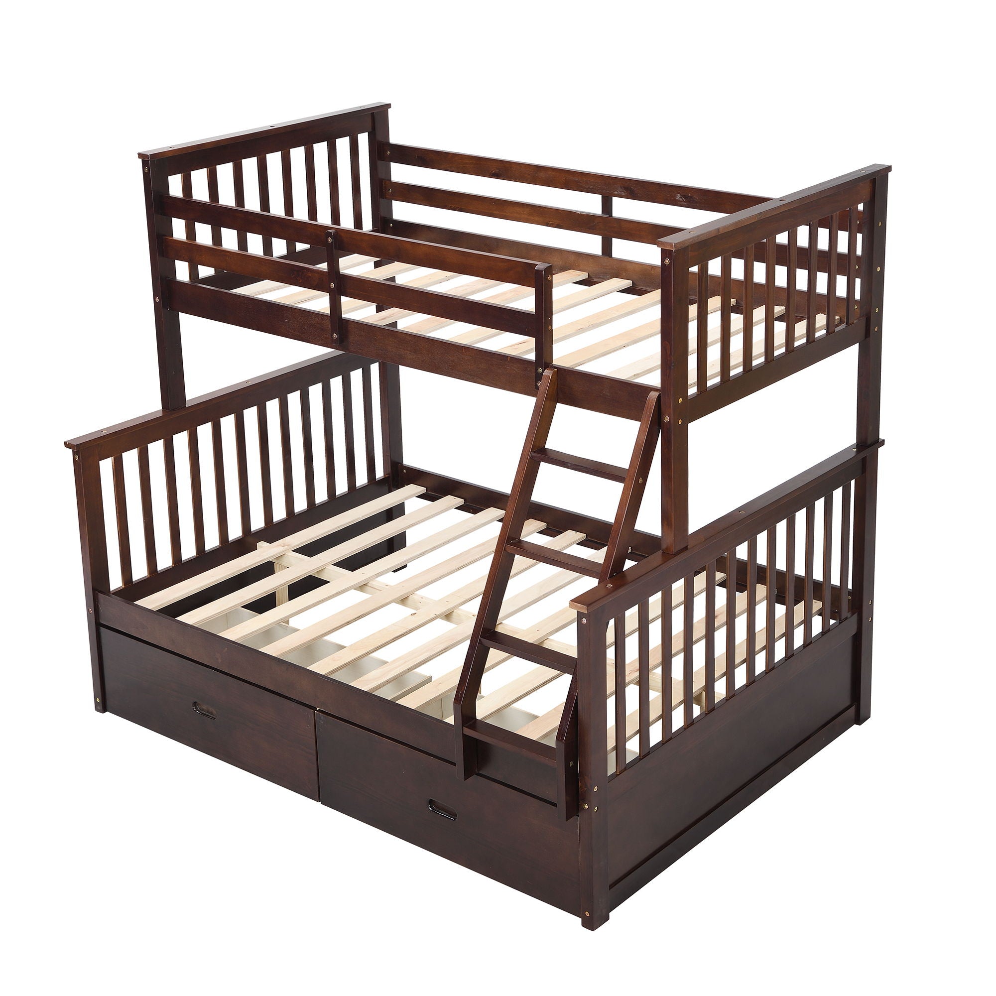 Bunk Bed With Ladder, And Safety Guard Rails