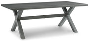 Signature Design by Ashley® Elite Park - Gray - Rect Dining Table W/Umb Opt | Meri Furniture