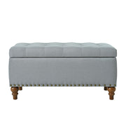 Upholstered Ottoman With Storage And Rivet Trim
