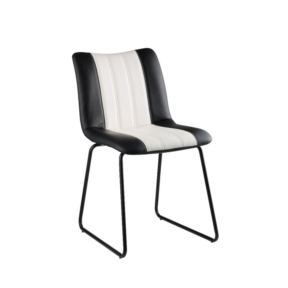 ACME Muscari Accent Chair - Black/White PU & Black | Meri Furniture