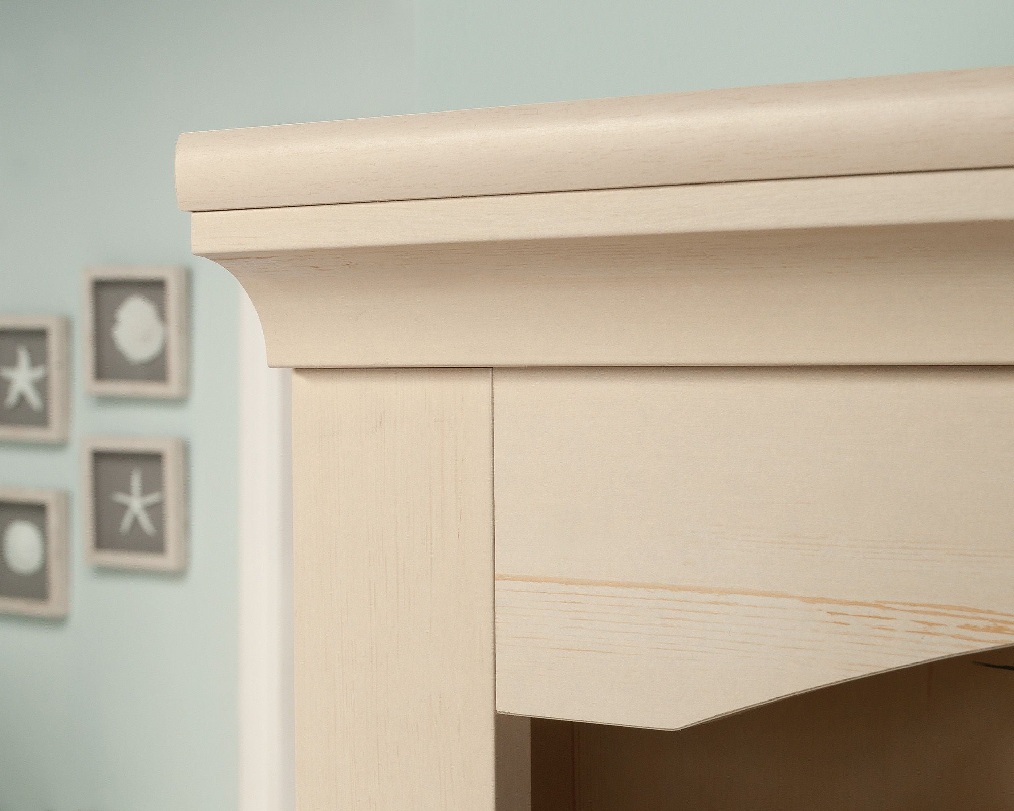 Harbor View 5-Shelf BookcaseLibrary Antiqued White