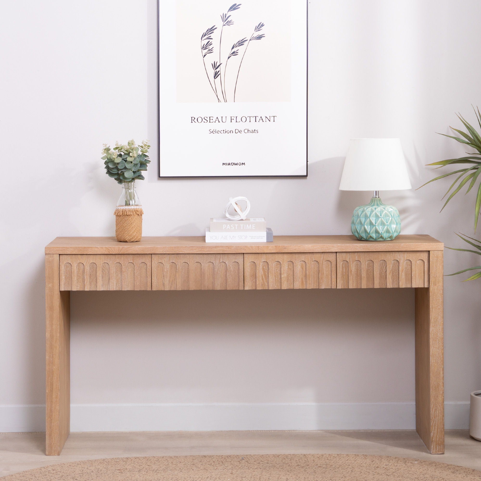 Modern Console Table With 4 Drawers, Entryway Table