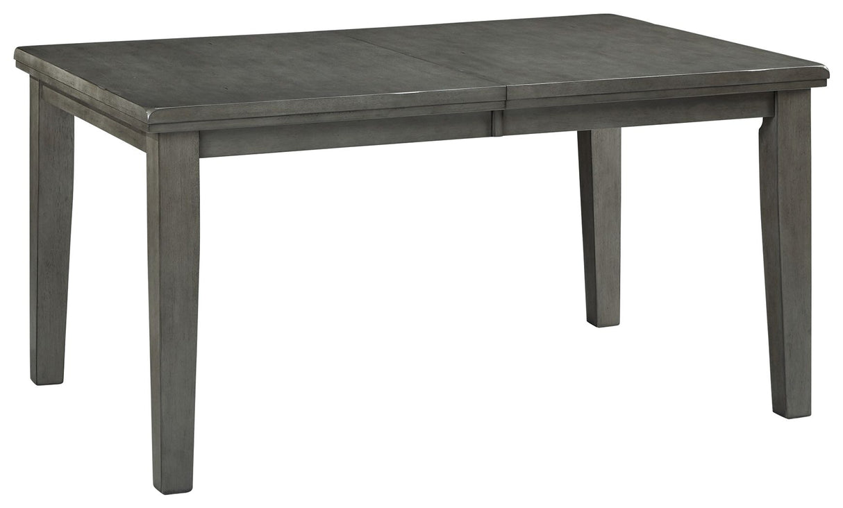 Ashley Furniture Hallanden - Gray - Rectangular Dining Room Butterfly Extension Table | Meri Furniture