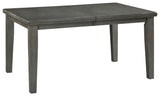 Ashley Furniture Hallanden - Gray - Rectangular Dining Room Butterfly Extension Table | Meri Furniture