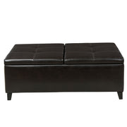 Lanister - Ottoman Double Top Storage - Brown