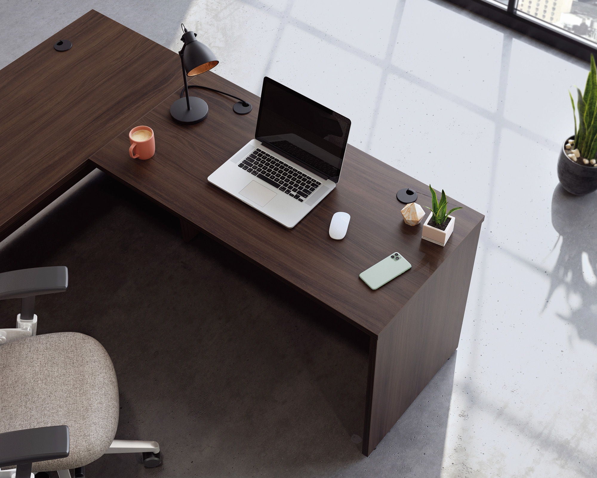 Commercial Desk 48" x 24" in Noble Elm