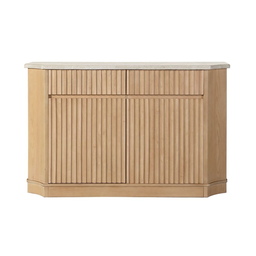 ACME Qwin - Server With Marble Top - Oak | Meri Furniture