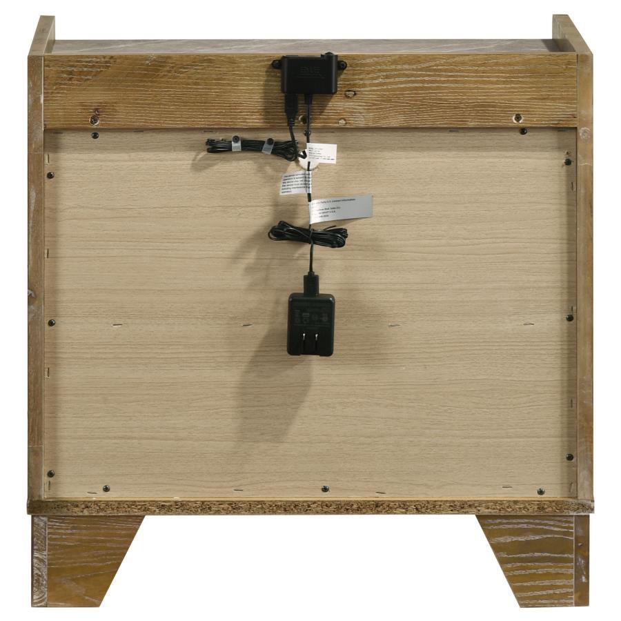 Henderson - 1-Drawer LED Nightstand Bedside Table - Medium Oak