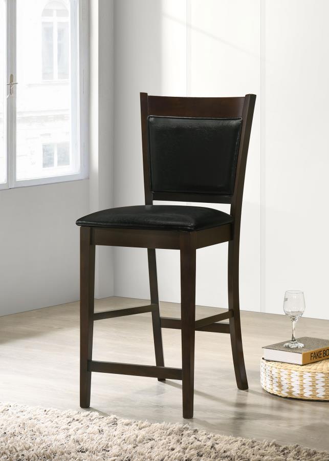 Coaster Fine Furniture Jaden - Upholstered Counter Chair (Set of 2) - Black And Espresso | Meri Furniture