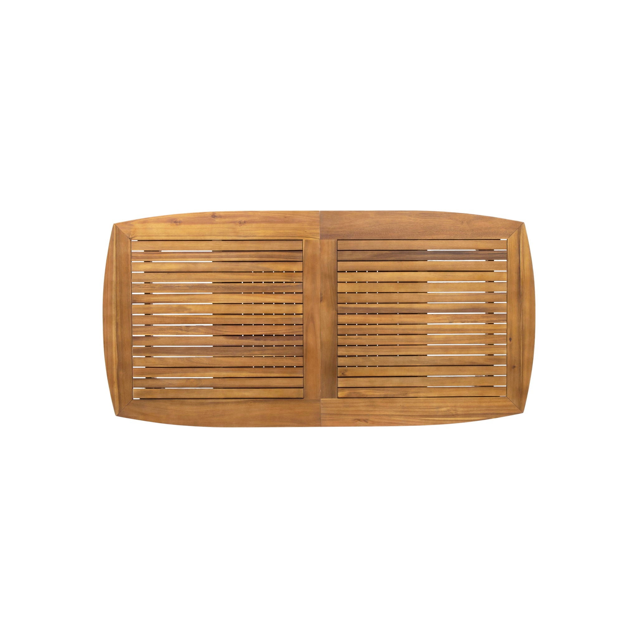 Modern Outdoor Dining Set With Expandable Acacia Wood Table