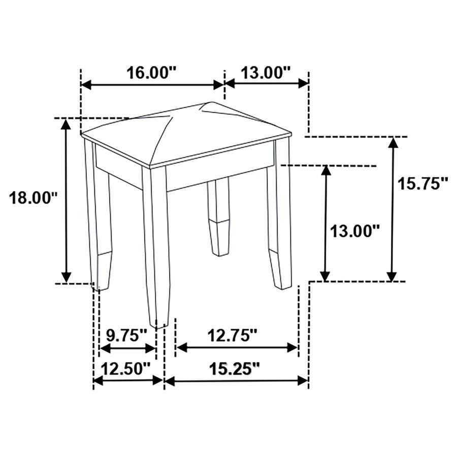 Coaster Fine Furniture Beaumont - Square Upholstered Vanity Stool - Champagne | Meri Furniture
