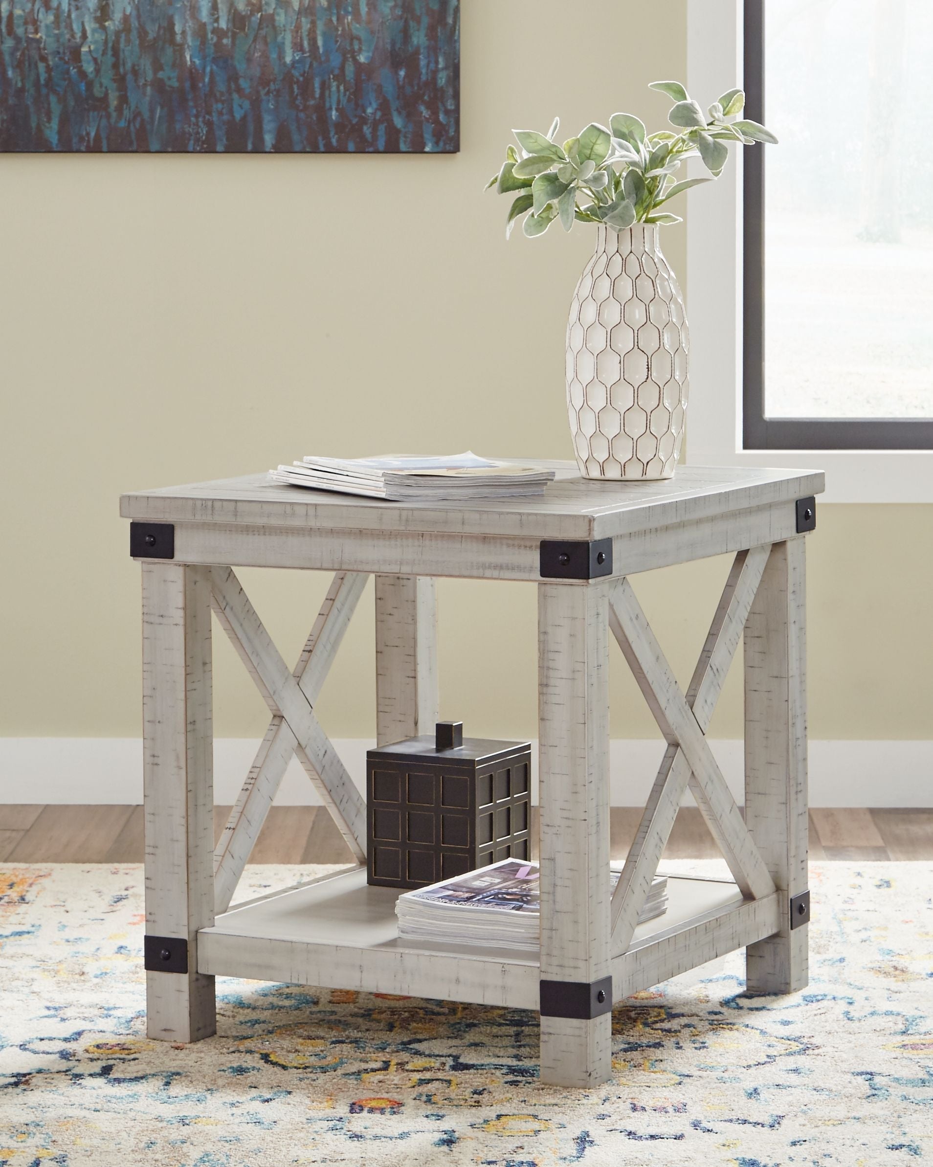 Ashley Furniture Carynhurst - Whitewash - Rectangular End Table | Meri Furniture