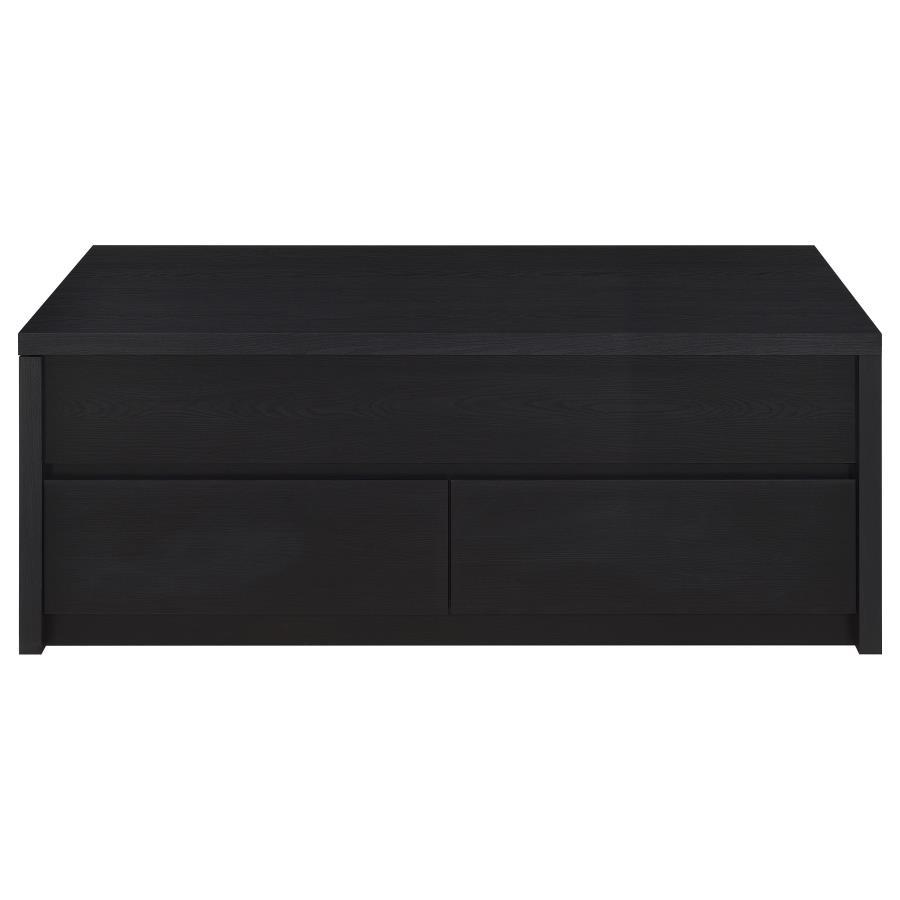 Knapp - Lift Top Cocktail Coffee Table With Dual Drawers - Black
