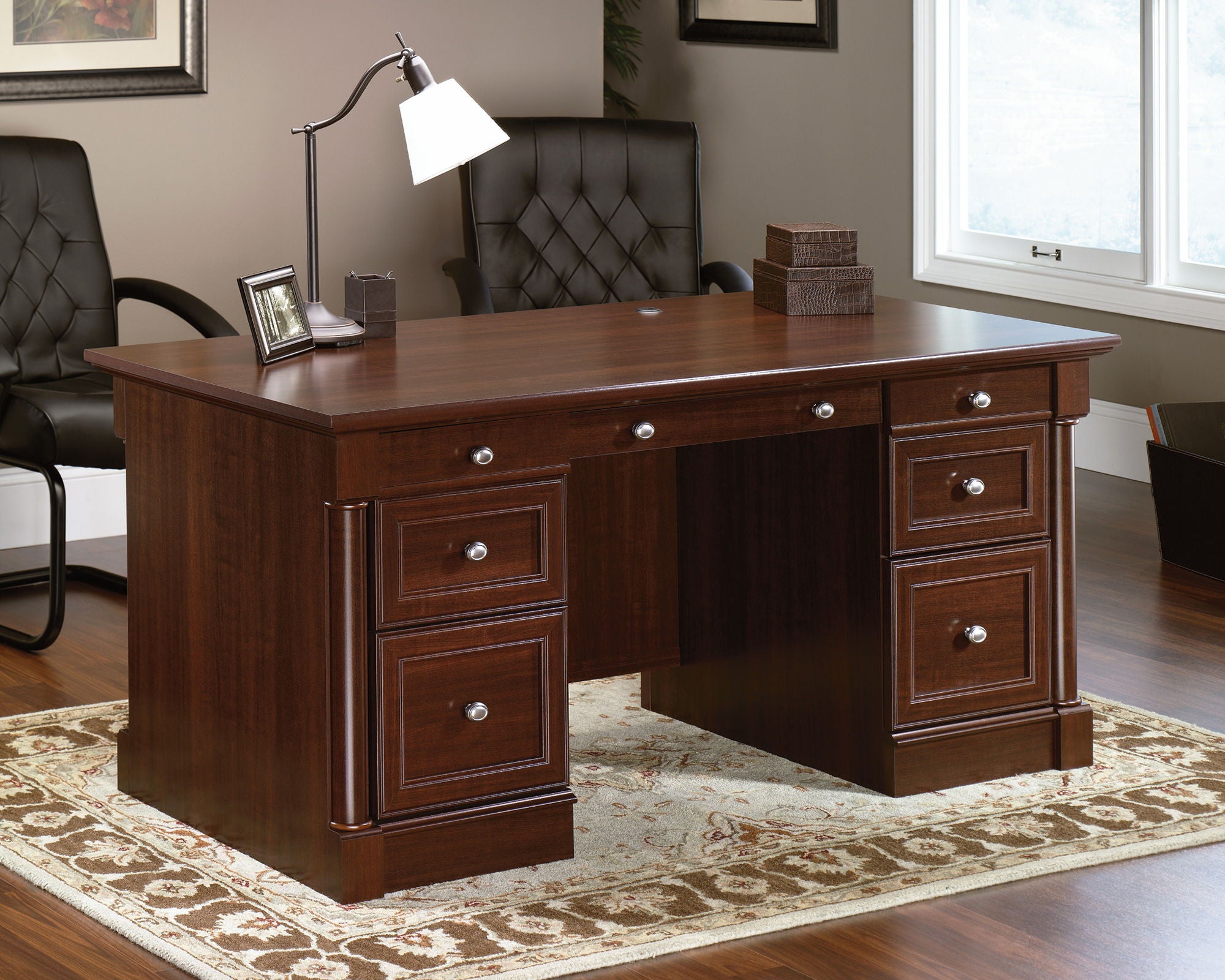 Double Ped Executive Desk in Select Cherry