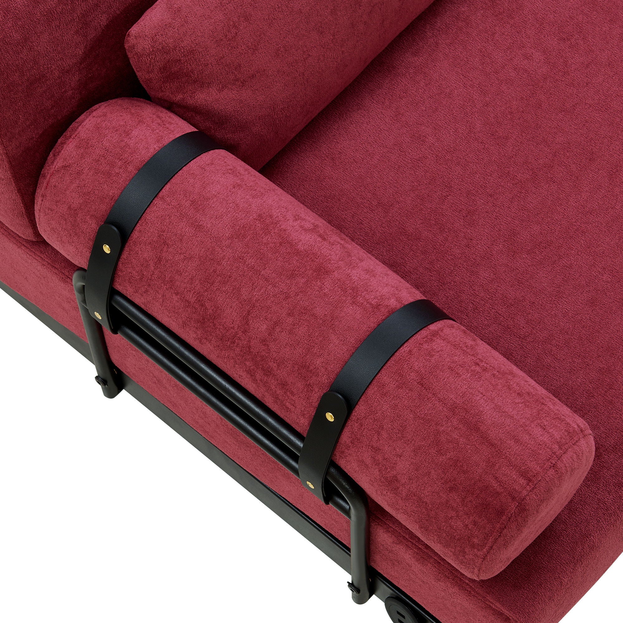 Modern Loveseat Sofa 2 Seater With USB Ports, Cylindrical Armrests