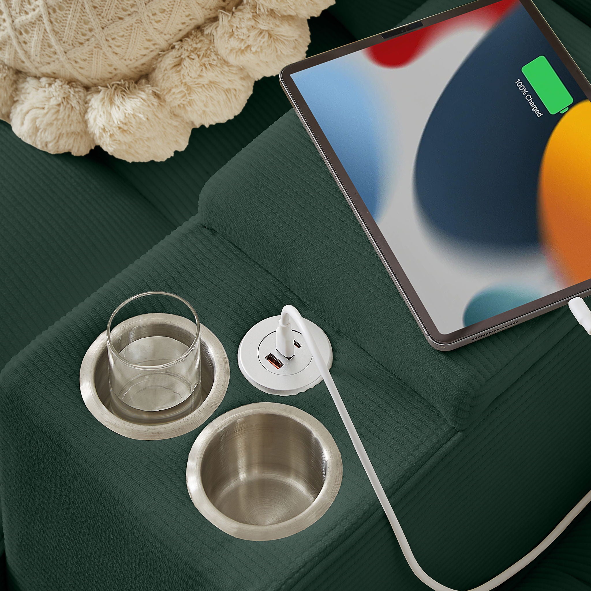 Modern U-Shaped Sectional Sofa Bed With Storage