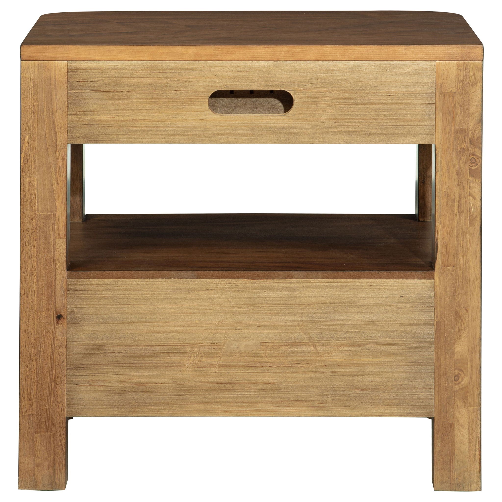 Verona - 2 Drawer Bedside Table With Hidden Storage - Walnut