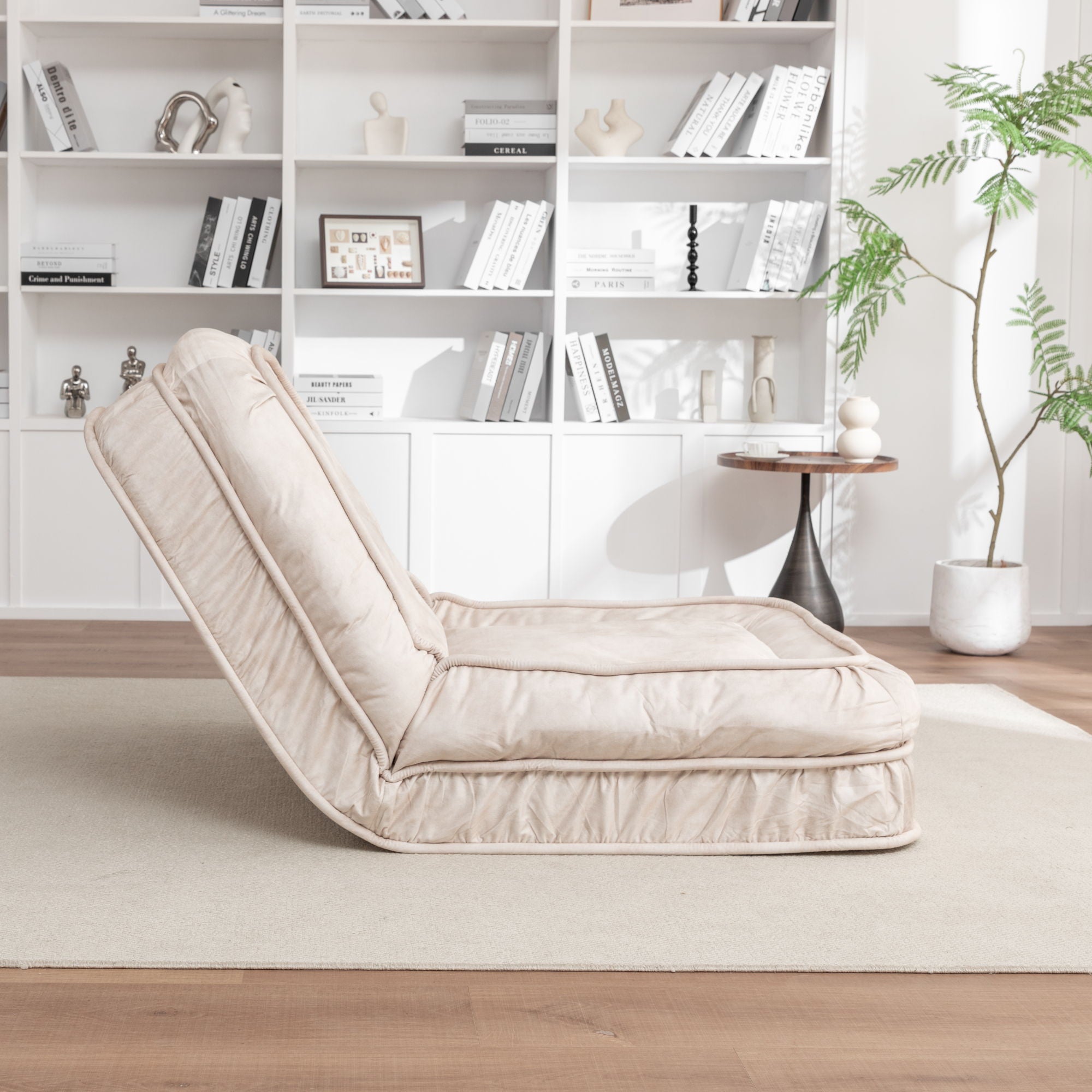 Upholstered Human Dog Bed And Pets, Bean Bag Floor Sofa With Massage Pillow, 5 Adjustable Positions & 2 Soft Pillows