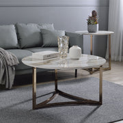 Zaidee - Round Coffee Table - Sintered Stone & Champagne