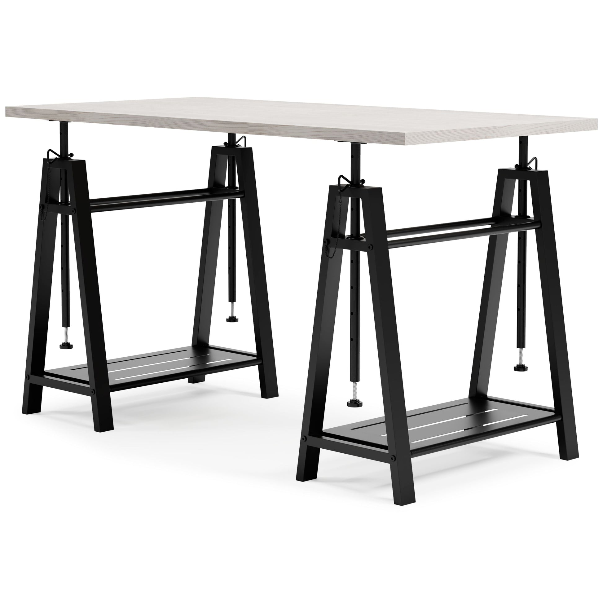 Ashley Furniture Bayflynn - White / Black - Adjustable Height Desk | Meri Furniture