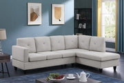 Santiago 96"W Light Gray Linen Sectional Sofa with Right Facing Chaise