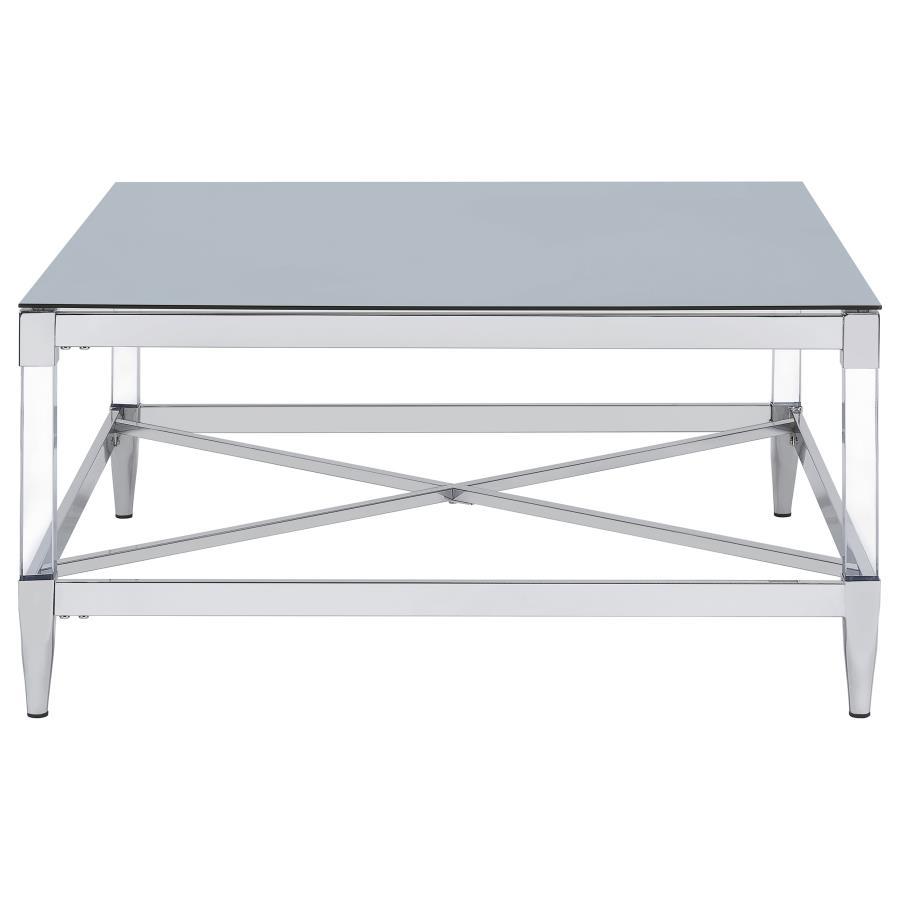 Lindley - Square Tempered Mirror Acrylic Table