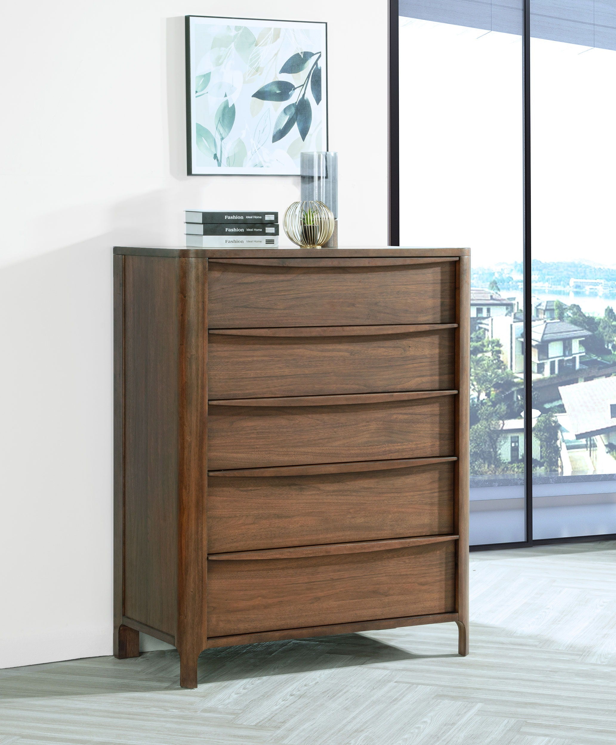 Coaster Fine Furniture Maderia - 5-Drawer Chest Of Drawers - Walnut | Meri Furniture
