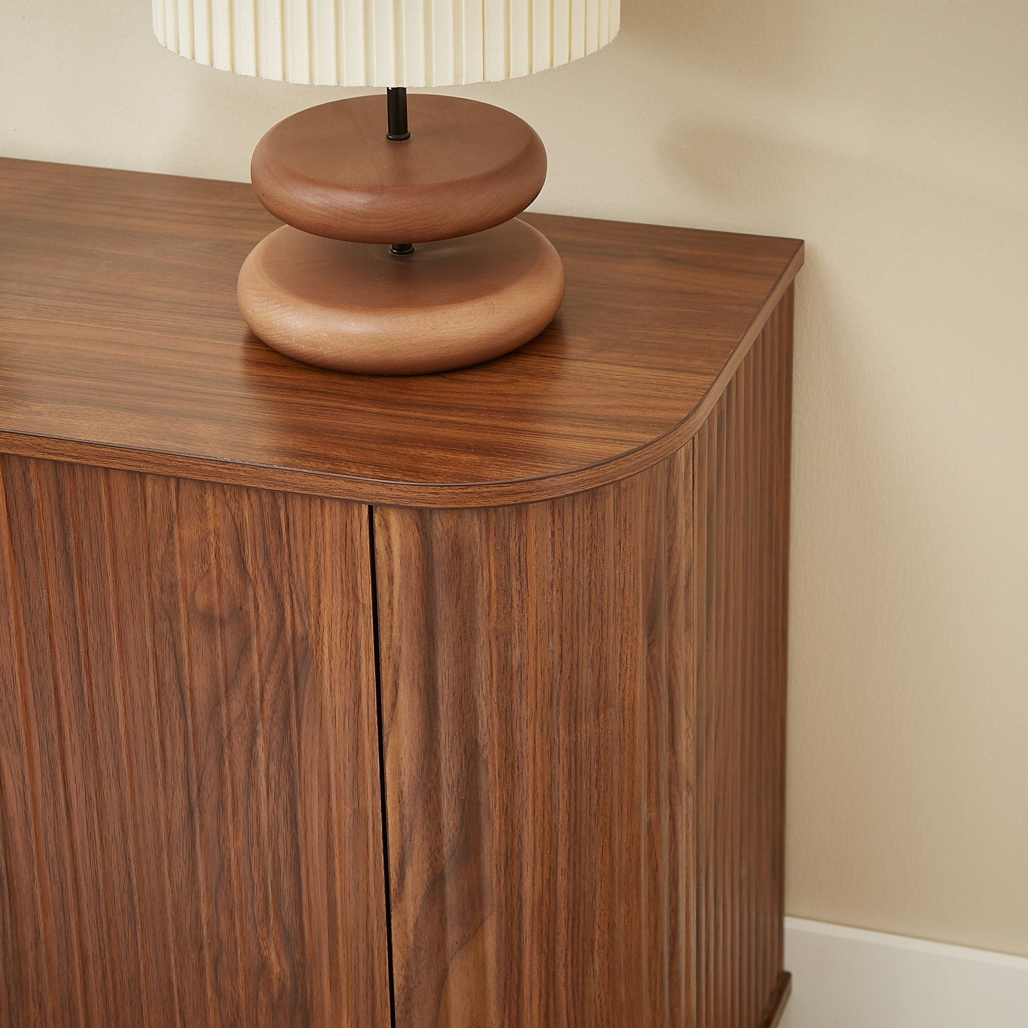 Contemporary Sideboard Storage Cabinet TV Stand With Wave Pattern