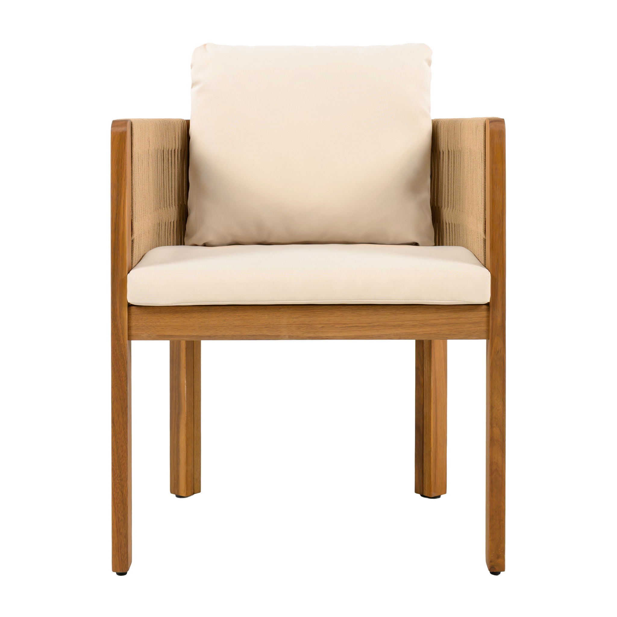 Outdoor Dining Chairs With Rope Handles (Set of 2)