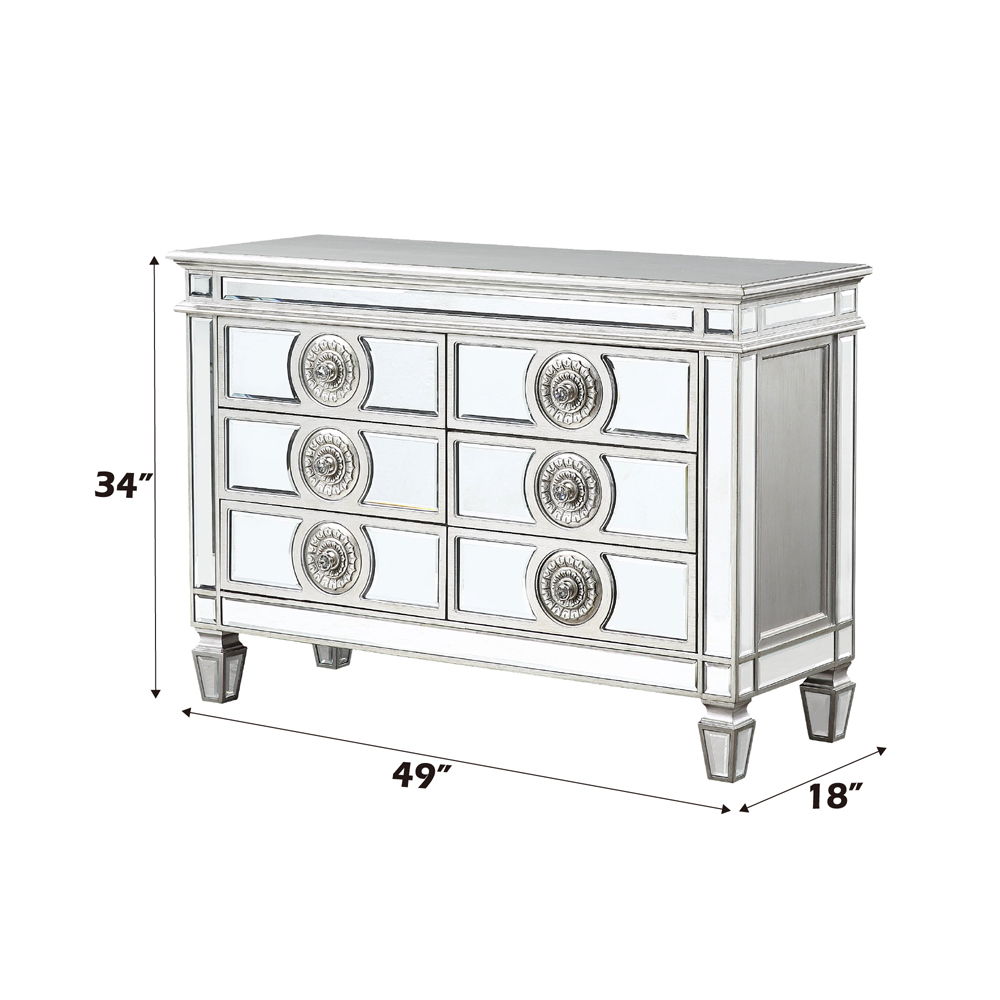 Varian - 34" Server - Mirrored & Antique Platinum