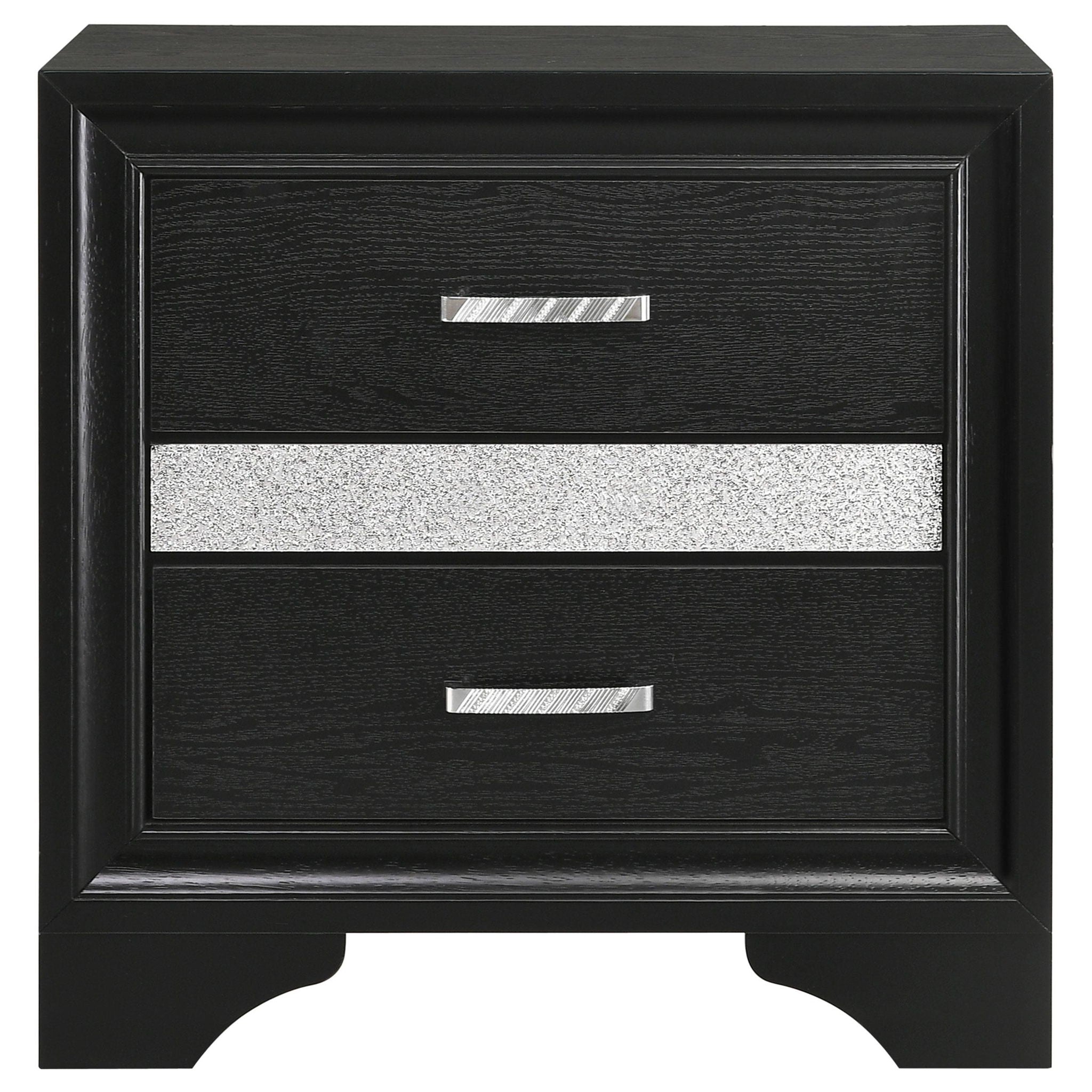 Miranda 3-drawer Nightstand Bedside Table Black
