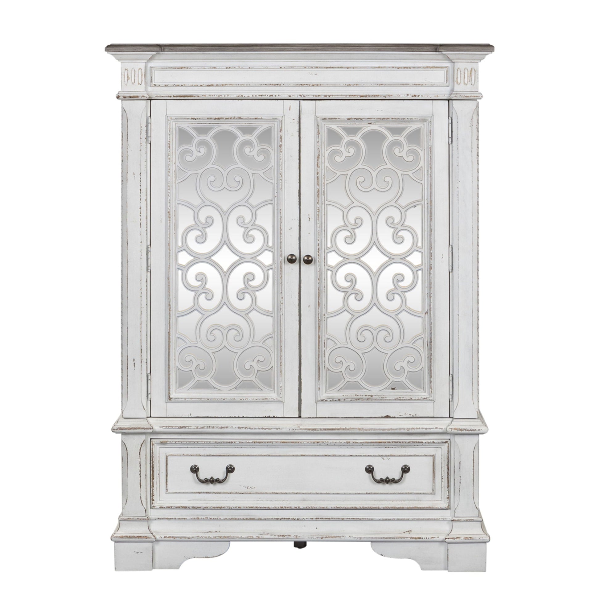 Liberty Furniture Abbey Park - Mirrored Door Chest - White | Meri Furniture