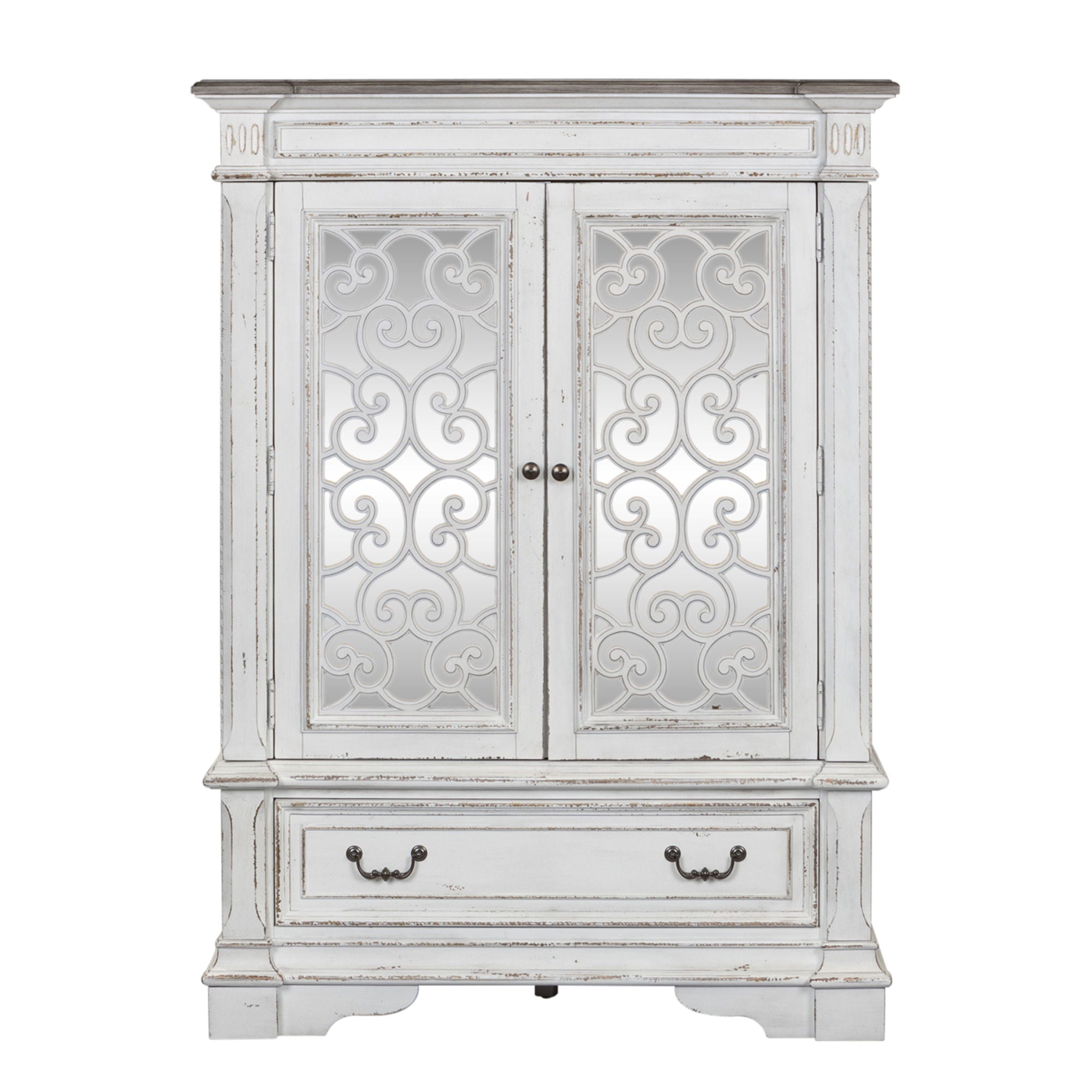 Liberty Furniture Abbey Park - Mirrored Door Chest - White | Meri Furniture