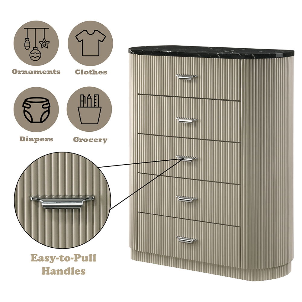 Travonte - Chest - Gray / Beige