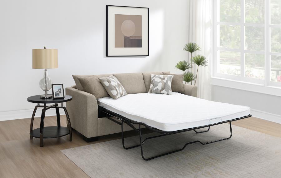 Coaster Fine Furniture Storey - Upholstered Sleeper Sectional Chaise Sofa | Meri Furniture